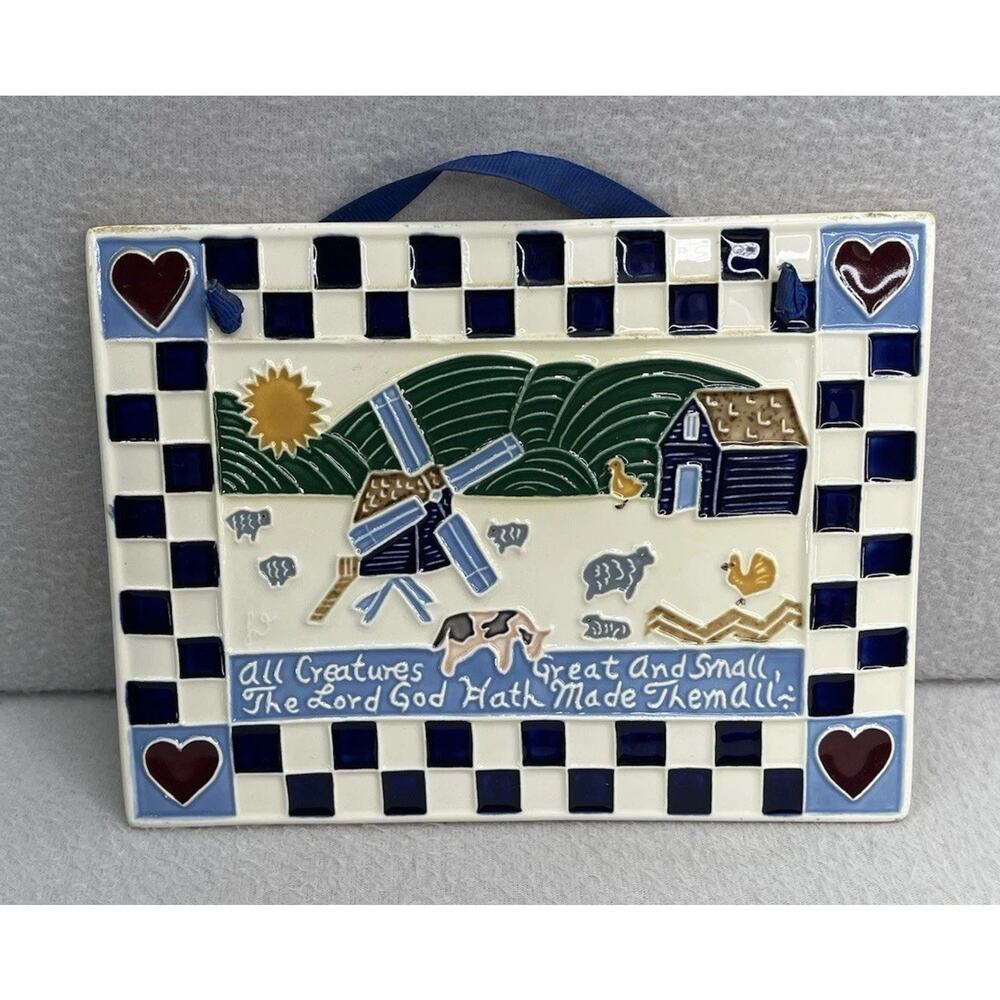 Farmhouse Wall Art Tile Plaque Country Animals Christian Decor Countrycore